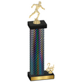 Accented Single Black Carbon Fiber Second Place Running Trophy