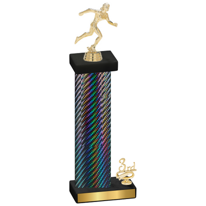 Accented Single Black Carbon Fiber Third Place Running Trophy