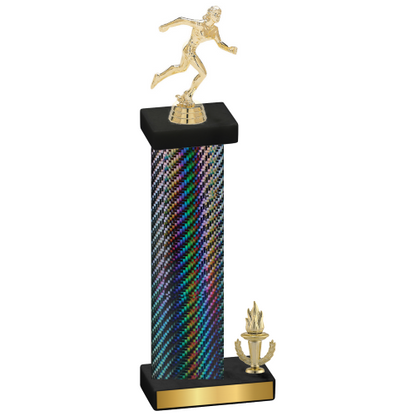 Accented Single Black Carbon Fiber Victory Running Trophy