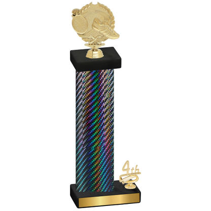 Accented Single Black Carbon Fiber Fourth Place Running Trophy