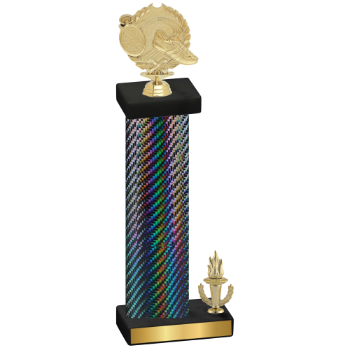 Accented Single Black Carbon Fiber Victory Running Trophy