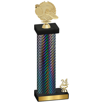 Accented Single Black Carbon Fiber Year Running Trophy