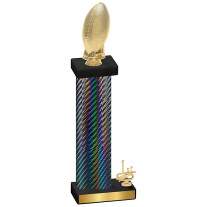 Accented Single Black Carbon Fiber First Place Football Trophy