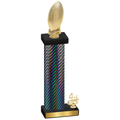Accented Single Black Carbon Fiber Fourth Place Football Trophy