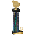 Accented Single Black Carbon Fiber Fourth Place Tennis Trophy