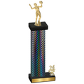 Accented Single Black Carbon Fiber Year Volleyball Trophy