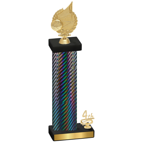 Accented Single Black Carbon Fiber Fourth Place Volleyball Trophy