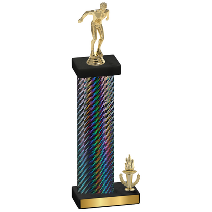 Accented Single Black Carbon Fiber Victory Swimming Trophy