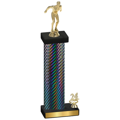 Accented Single Black Carbon Fiber Year Swimming Trophy