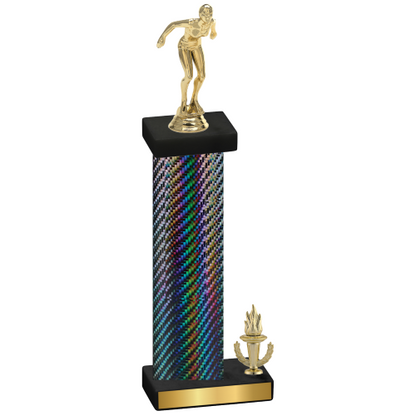 Accented Single Black Carbon Fiber Victory Tennis Trophy