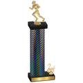 Accented Single Black Carbon Fiber Second Place Football Trophy