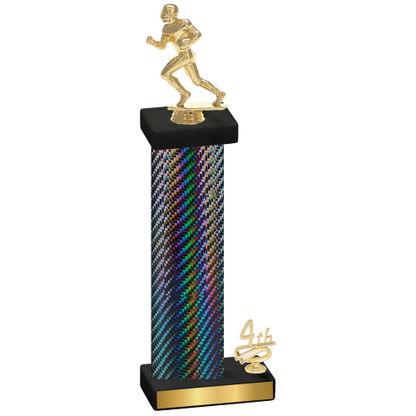 Accented Single Black Carbon Fiber Fourth Place Football Trophy