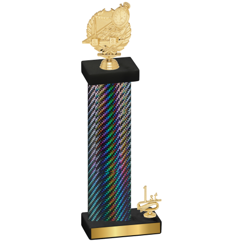 Accented Single Black Carbon Fiber First Place Swimming Trophy