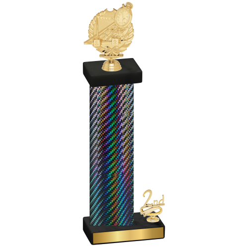 Accented Single Black Carbon Fiber Second Place Swimming Trophy