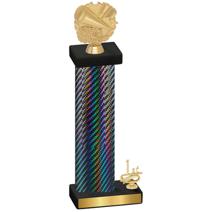 Accented Single Black Carbon Fiber First Place Cheerleading Trophy