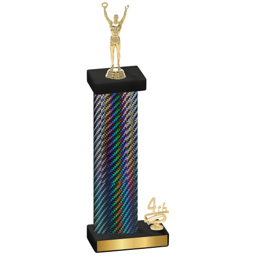 Accented Single Black Carbon Fiber Fourth Place Victory Trophy