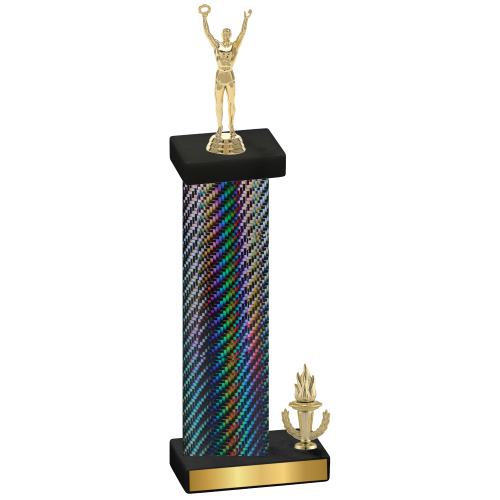 Accented Single Black Carbon Fiber Victory Victory Trophy