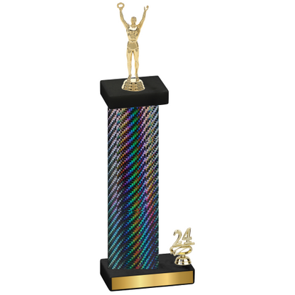 Accented Single Black Carbon Fiber Year Victory Trophy