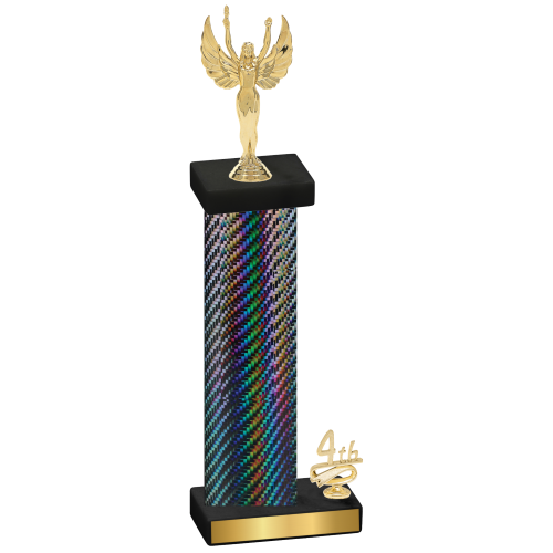 Accented Single Black Carbon Fiber Fourth Place Victory Trophy