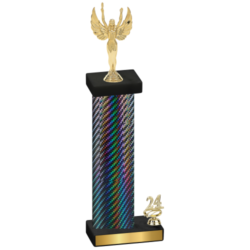 Accented Single Black Carbon Fiber Year Victory Trophy