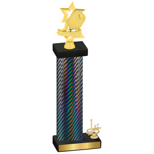 Accented Single Black Carbon Fiber First Place Pickleball Trophy