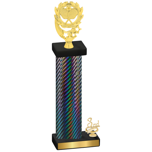 Accented Single Black Carbon Fiber Third Place Pickleball Trophy