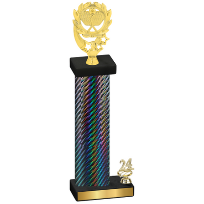 Accented Single Black Carbon Fiber Year Pickleball Trophy