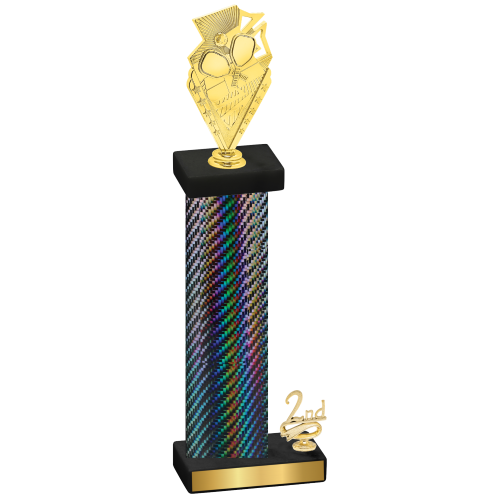 Accented Single Black Carbon Fiber Second Place Pickleball Trophy