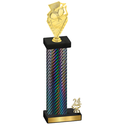 Accented Single Black Carbon Fiber Year Pickleball Trophy