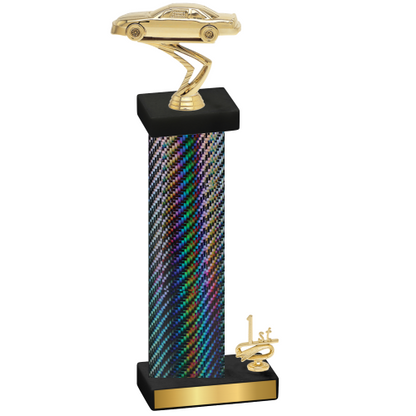 Accented Single Black Carbon Fiber First Place Cars Trophy