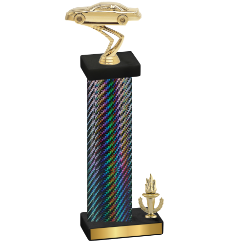 Accented Single Black Carbon Fiber Victory Cars Trophy