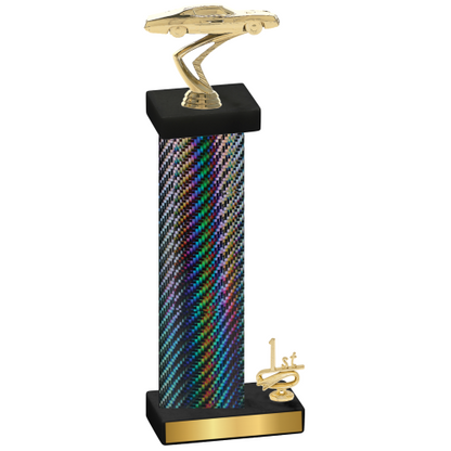 Accented Single Black Carbon Fiber First Place Cars Trophy