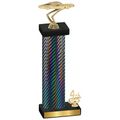 Accented Single Black Carbon Fiber Fourth Place Cars Trophy