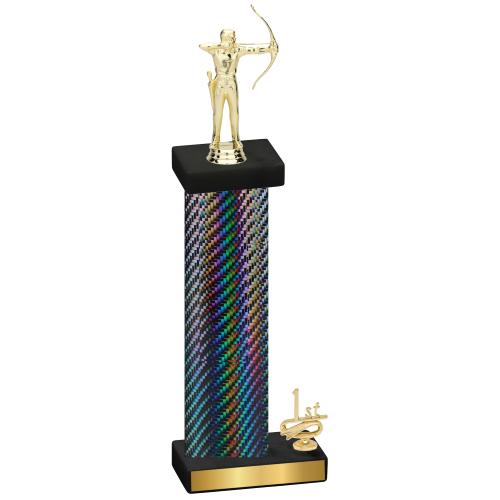 Accented Single Black Carbon Fiber First Place Archery Trophy