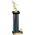 Accented Single Black Carbon Fiber Fourth Place Basketball Trophy