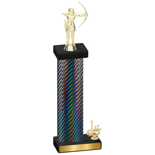 Accented Single Black Carbon Fiber First Place Archery Trophy