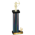 Accented Single Black Carbon Fiber Fourth Place Archery Trophy
