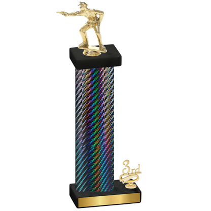 Accented Single Black Carbon Fiber Third Place Shooter Trophy