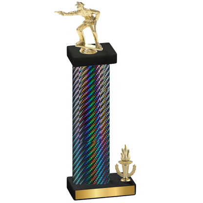 Accented Single Black Carbon Fiber Victory Shooter Trophy