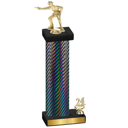 Accented Single Black Carbon Fiber Year Shooter Trophy