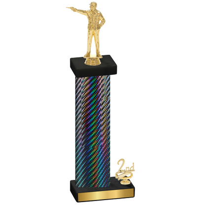 Accented Single Black Carbon Fiber Second Place Shooter Trophy