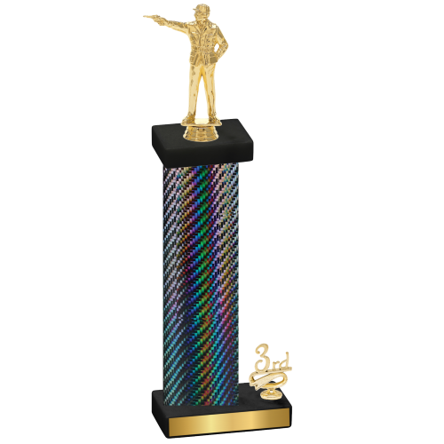 Accented Single Black Carbon Fiber Third Place Shooter Trophy