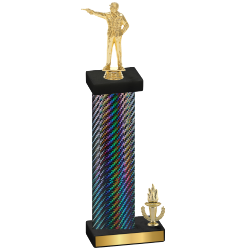 Accented Single Black Carbon Fiber Victory Shooter Trophy