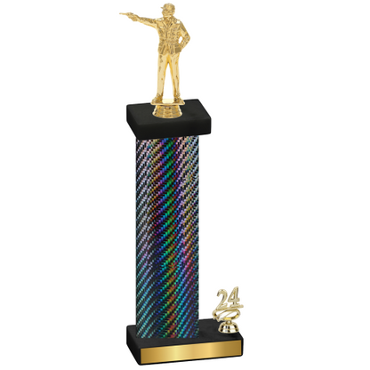 Accented Single Black Carbon Fiber Year Shooter Trophy