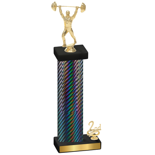 Accented Single Black Carbon Fiber Second Place Weights Trophy