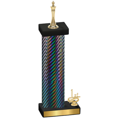 Accented Single Black Carbon Fiber First Place Chess Trophy