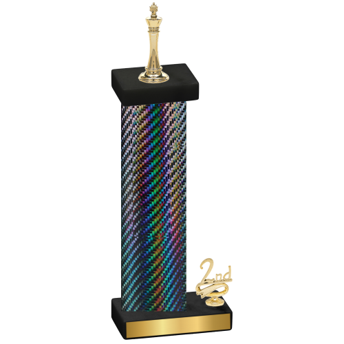 Accented Single Black Carbon Fiber Second Place Chess Trophy