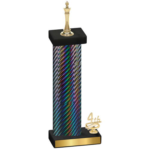 Accented Single Black Carbon Fiber Fourth Place Chess Trophy
