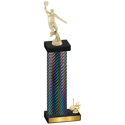 Accented Single Black Carbon Fiber First Place Basketball Trophy