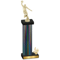 Accented Single Black Carbon Fiber Fourth Place Basketball Trophy